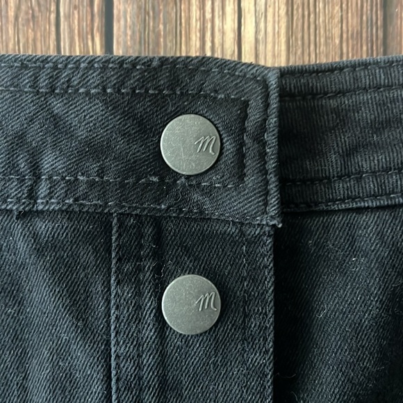 Madewell Black Button Down Denim Skirt 2 - Picture 2 of 5